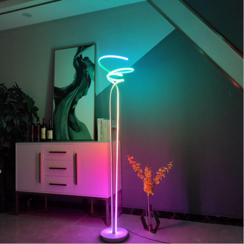 【免運】立式落地燈展廳客房臥室創意個性簡約現代客廳沙發RGB氛圍落地燈