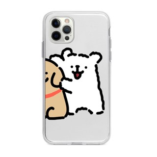 可愛情侶小狗適用iphone15promax手機殼蘋果14/12mini小米9華為vivoS15/7plus/8p透明x