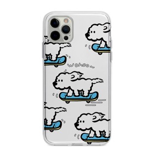 情侶滑板小狗適用iphone15promax手機殼蘋果14/12mini小米9華為vivoS15/7plus/8p透明x