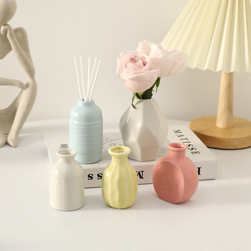 北歐花瓶陶瓷水培花瓶家用創意迷你桌面裝飾花瓶家居裝飾
