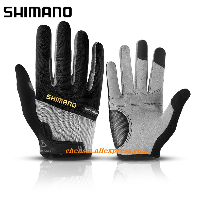 Shimano 釣魚手套透氣觸摸屏戶外野營遠足釣魚手套全指防滑耐磨手套