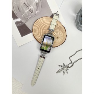 Oppo Watch Free 錶帶 / OPPO 手環 2 真皮皮質錶帶加金屬邊框 替換D扣錶帶時尚新款高階