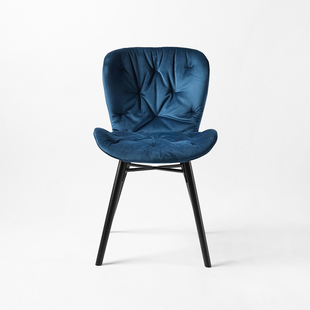 【HOLA】Actona輕奢風巴蒂爾衍縫布款餐椅(1P/2) 47x53x83cm 海軍藍