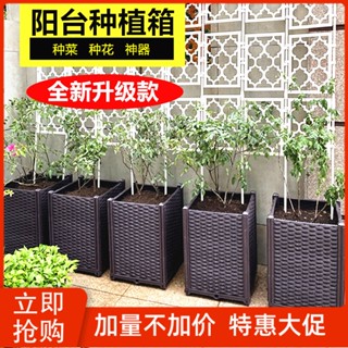 《限時免運》蔬菜種植箱 特大種菜箱 長方形花盆 組閤式種植盆 陽臺種菜盆 陽臺樓頂種菜神器 可DIY高度長度 加深花盆
