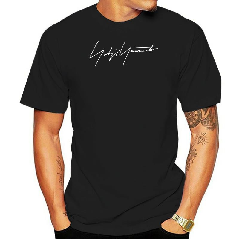 上衣 T 恤 Yohji T 恤 Yamamoto 男式夏季黑色 100% 棉短袖流行普通 T 恤 T 恤男女皆宜