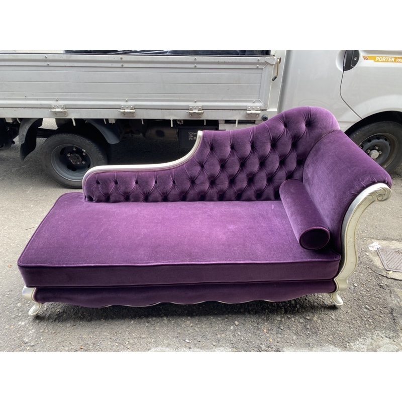 台中二手傢俱勤快二手傢俱-紫色歐風貴妃椅 紫色貴妃椅 雙人沙發
