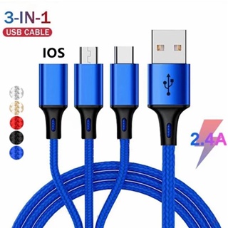 支持 6.0A 數據傳輸快速充電 USB-C 3 合 1 6A 快速充電 USB 充電器電纜兼容 Micro USB T