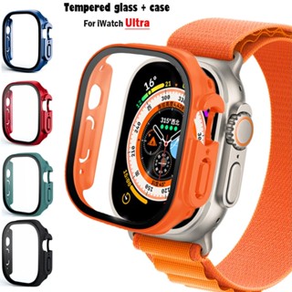 適用於 Apple watch Ultra 49 毫米錶帶智慧手錶 PC 保險槓的玻璃+錶殼 + 螢幕保護膜鋼化保護套適