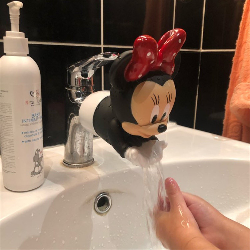 迪士尼米妮米奇水龍頭延長器節水卡通水龍頭擴展工具幫助兒童洗手浴室廚房