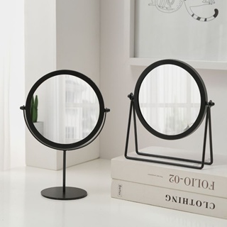 【Asigul】ins風小鏡子 桌面化妝鏡 北歐風鏡子 臥室臺式旋轉梳妝鏡