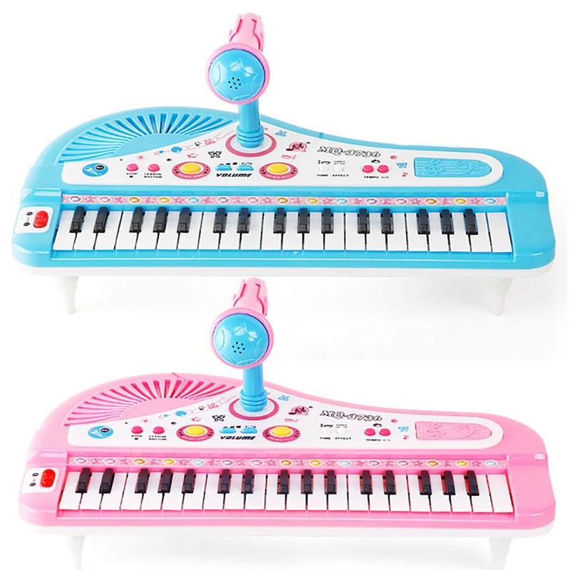 兒童益智音樂早教玩具 37鍵兒童電子琴帶麥克風電子玩具 女孩音樂鋼琴音樂琴益智玩具【IU貝嬰屋】