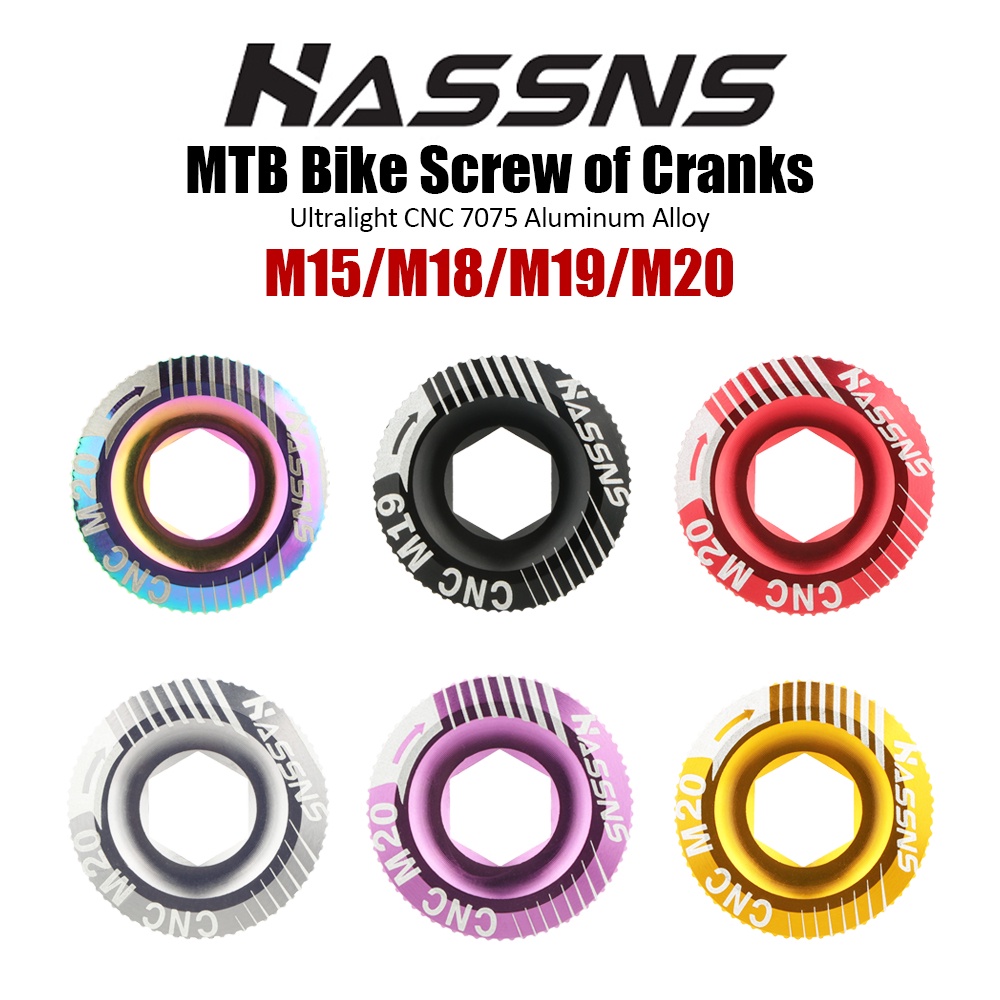 HASSNS 自行車曲柄蓋 M15/M18/M19/M20 Mtb 螺絲帽山地自行車連桿螺栓適用於 Shimano Ho