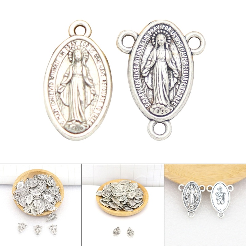 R* 10 件聖母瑪利亞勳章吊墜天主教珠寶魅力項鍊 DIY 配件
