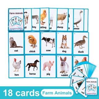 農場動物寶寶英語單詞記憶卡片 幼兒早教啟蒙英文閃卡 幼兒園國小兒童英語學習玩具教師教具 支持小達人點讀