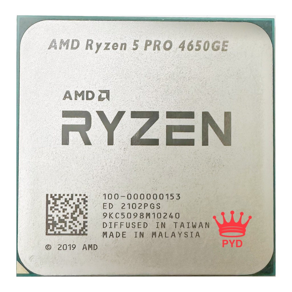 二手 AMD Ryzen 5 Pro 4650GE 6 核 12 線程無鎖台式機處理器 7NM 35W L3=8M 10