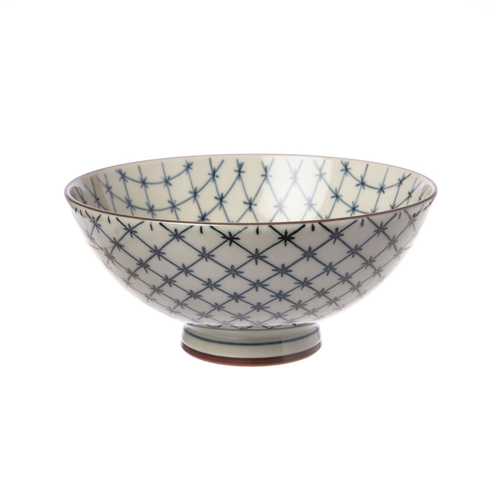 【HOLA】日本製陶瓷毛料飯碗14cm 十草格