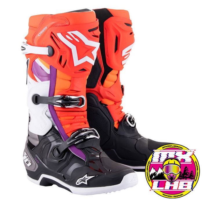 𝕸滑胎實驗室𝖃 Alpinestars® Tech 10 黑/紅/橘 頂級 車靴 越野靴 防摔 越野 滑胎 林道
