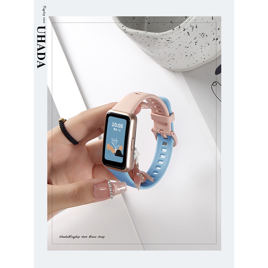 適用華為手環6 7 / 小米手環7 Pro 錶帶 矽膠撞色 腕帶 智能運動錶帶 ins男女情侶款 手錶帶