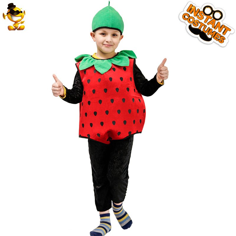 🔥臺灣🔥兒童惡搞草莓服裝 萬聖節狂歡派對服 草莓舞臺服裝 TEBS