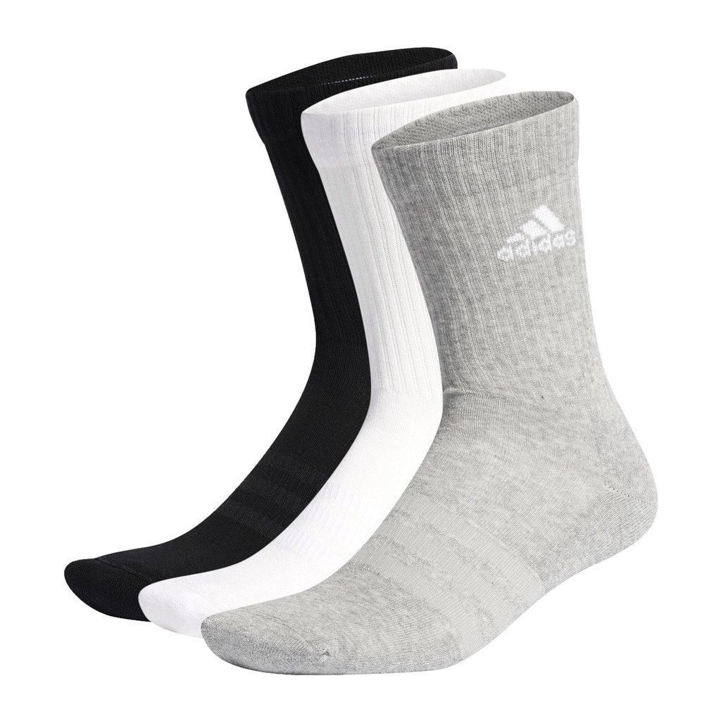 ADIDAS 男女運動中筒襪(三雙入)(襪子 長襪 訓練 愛迪達「IC1311」 灰白黑