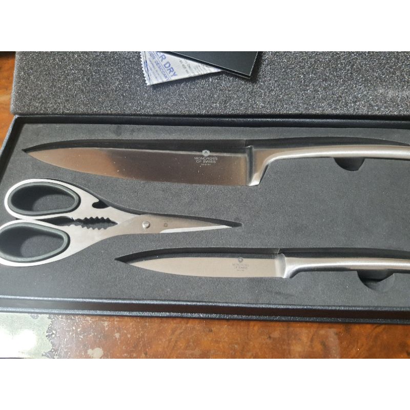 全新瑞士Moncross 3件式刀具組 剪刀組 420不鏽鋼
