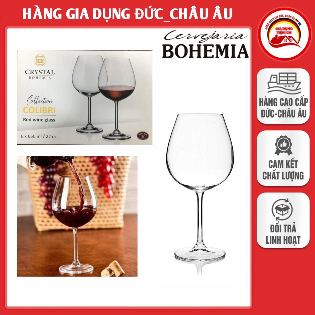 6 件套 Bohemia Colibri 水晶酒杯 650 毫升高品質、奢華、耐用且美觀 - 檢查