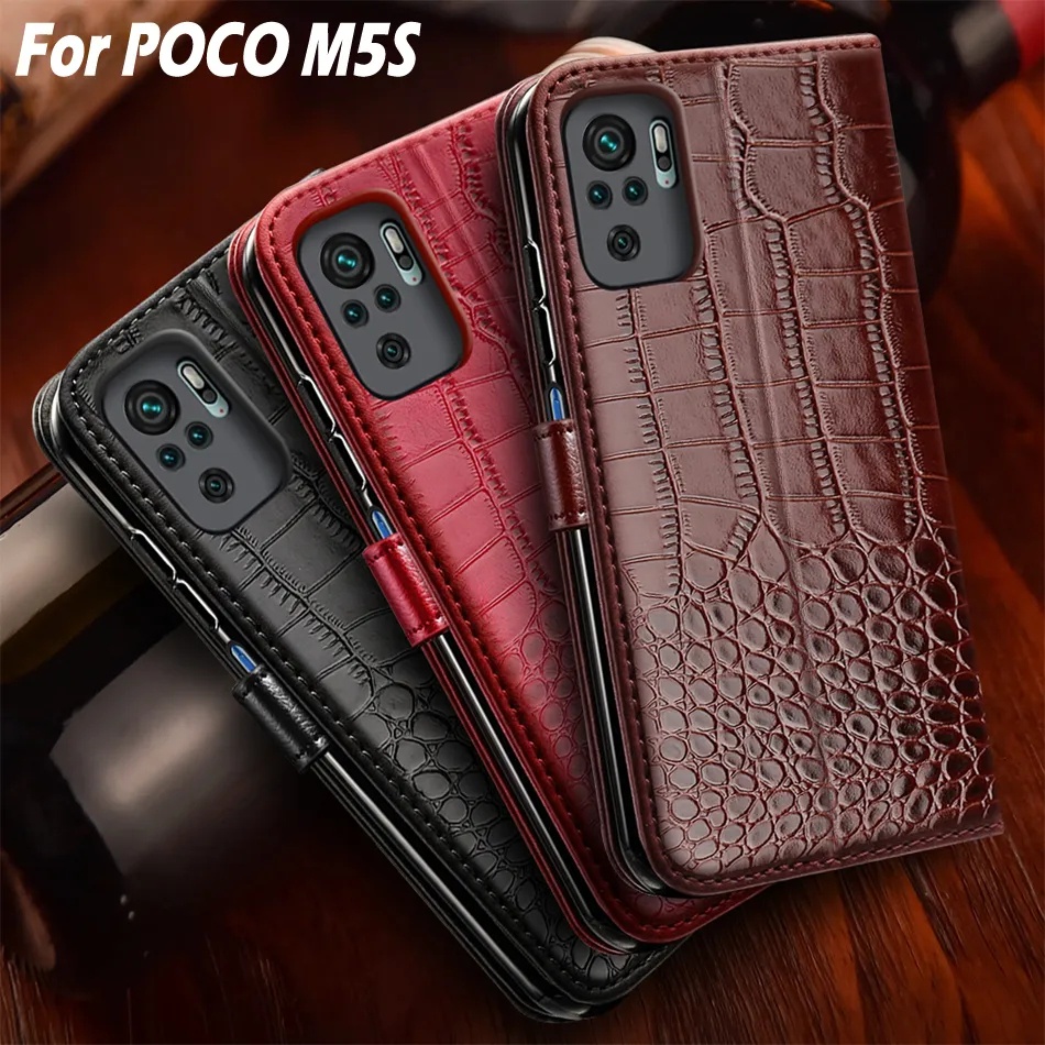 XIAOMI 適用於 Poco M5s 手機殼磁性小米 Poco M5s 保護套書本手機殼適用於 Poco M5s 皮革