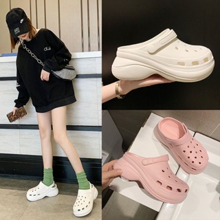 𝙀𝙣𝙟𝙤y【厚底涼鞋】2023 新款韓式 EVA 拖鞋 crocs 女式時尚涼鞋 Soft&Ins 拖鞋夏季