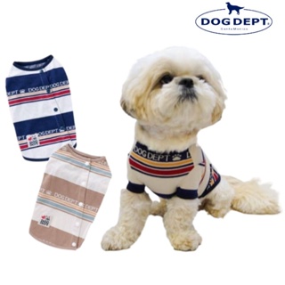 【你和我的狗】 日本DOG DEPT 條紋斜邊開扣背心 寵物衣服 【現貨】 狗狗衣服 小狗衣服 臘腸狗衣服