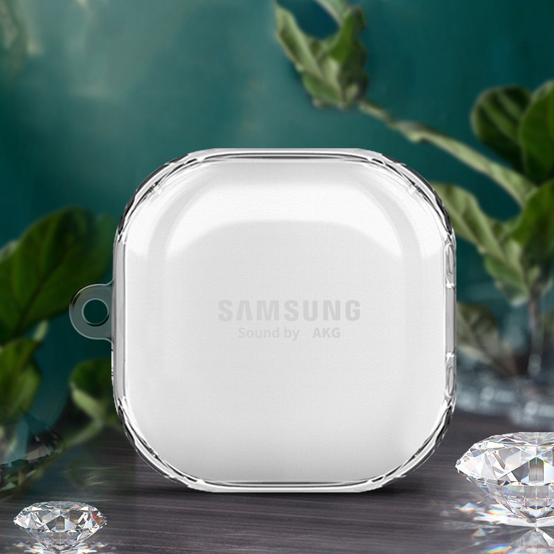 SAMSUNG 適用於三星 Galaxy Buds FE/Live/Buds 2/Buds Pro 耳機保護套帶全透明