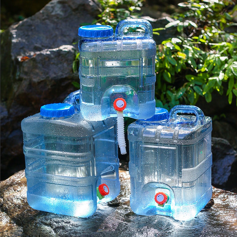 【台灣熱銷】pc立式方形桶裝水容器大容量儲水用帶水龍頭廚房飲水桶