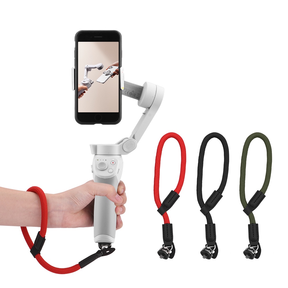 適用於 DJI OM 4 Osmo Mobile 3 手持雲台穩定器配件的帶 1/4 英寸螺絲腕帶的尼龍安全掛繩手帶