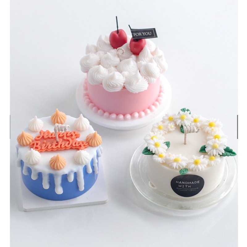 仿真蛋糕香薰蠟燭模具水果香皂矽膠3D桑葚雛菊藍莓生日裝飾桌擺件模具 cj0200