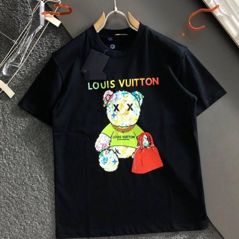 【標籤+標籤】LV歐洲站高品質T恤塗鴉包小熊襯衫專櫃品質男女短袖