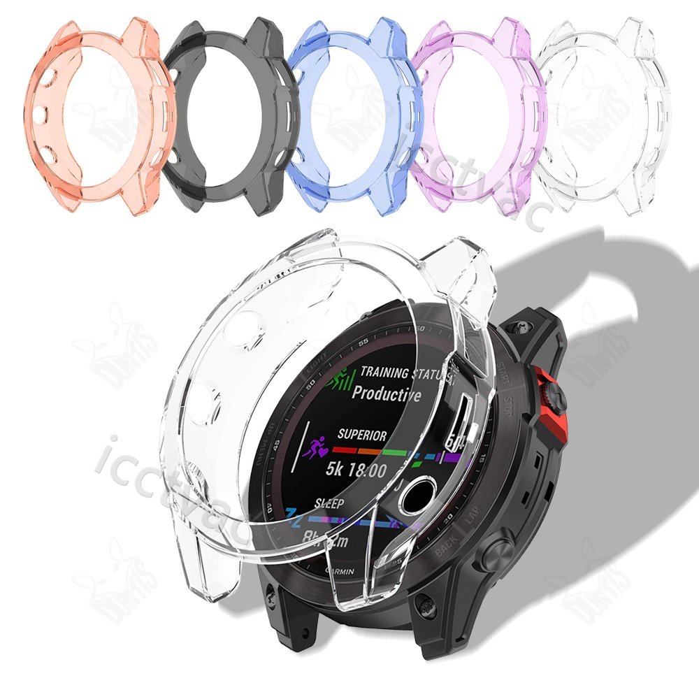 Garmin Fenix 7 7X 保護套 TPU 保護套透明彩色軟保護套蓋殼 Garmin Fenix 7 7X 膜鋼