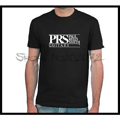 棉質 T 恤 Prs Paul Reed Smith 吉他標誌黑色短袖男士夏季襯衫男品牌 s 男士歐碼 Best Se