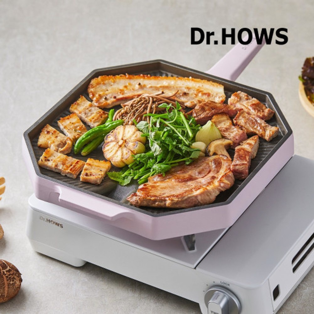 【HOLA】韓國Dr.Hows 煎烤盤28cm_粉嫩紫