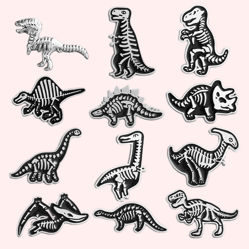 FOSSIL 創意恐龍化石琺瑯胸針紀念品背包徽章送給朋友的禮物