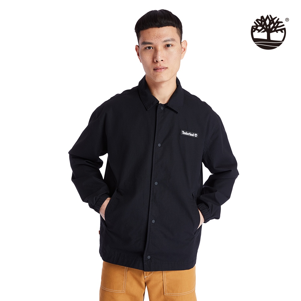 Timberland 男款黑色品牌標籤棉質工裝外套|A2CCJ001