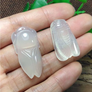 【艾朵拉水晶】【請先聊聊確認有無現貨】廠家批發珠寶一鳴驚人玉蟬 迷你款兒童瑪瑙掛件冰白玉髓知了配飾