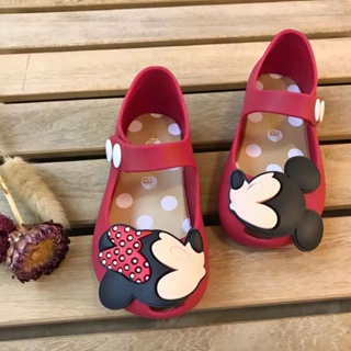 1-6y Micky/Hellokitty嬰兒果凍涼鞋女童米妮公主鞋卡通防水果凍膠鞋洋裝