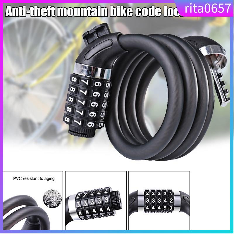 Sport Bike Lock Cable Bicycle Master Cable Lock with 5-Digit