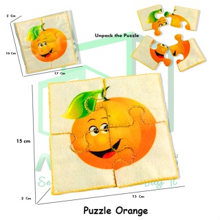 拼圖拼圖拼圖 Pazel 橙色水果動物動物法蘭絨面料紀念品愛好禮品系列