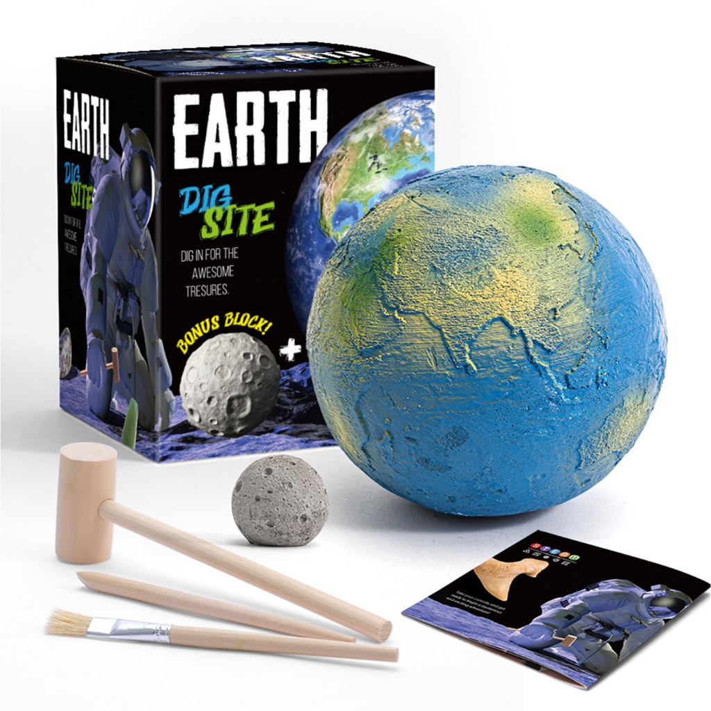 益智玩具 兒童科教太陽系 地球月球 太空人寶石 考古挖掘玩具