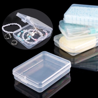 翻蓋式透明塑料盒/珠寶小卡片收納盒/化妝品文具分類盒