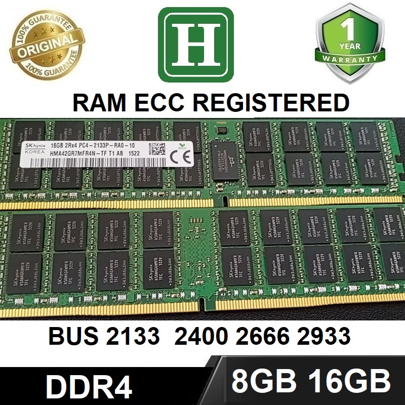 服務器 DDR4 8GB Ram、16GB ECC REG 總線 2933、2666、2400 或 2133 拆卸正品機