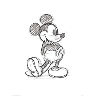 【迪士尼】 米奇線稿 藝術畫 Mickey/米老鼠 80*60