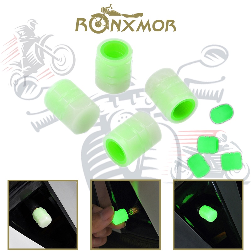 Ronxmor 1PC 機車汽車電動車夜光氣門嘴 汽車輪胎閥 電動自行車閥蓋 塑料發光 通用閥蓋 通用款防漏氣氣門嘴