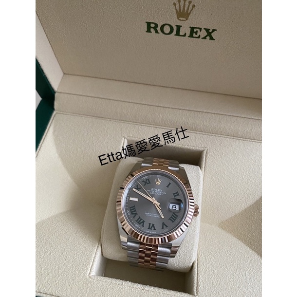 Rolex勞力士 半玫瑰金 41蠔式日誌 Datejust 126331綠羅馬