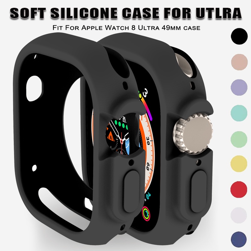 Apple Watch手錶硅膠保護殼 Ultra 49 毫米智能手錶保護殼 Tpu保護套 蘋果糖果色矽膠保護套